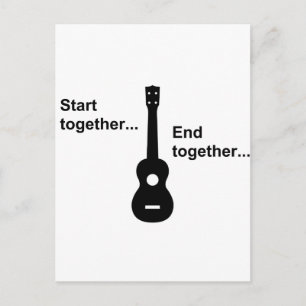 Ukulele Beginnen Sie zusammen.. Postkarte
