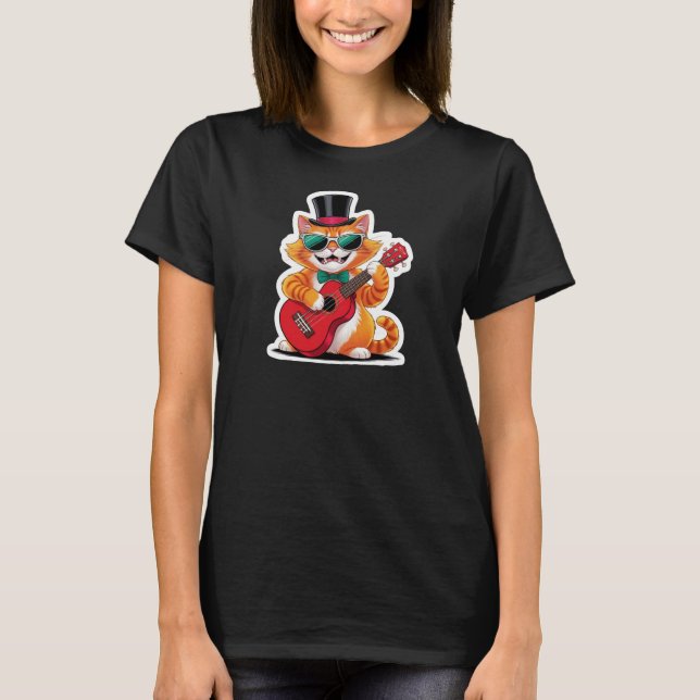 Ukulele Cat Serenade T-Shirt (Vorderseite)
