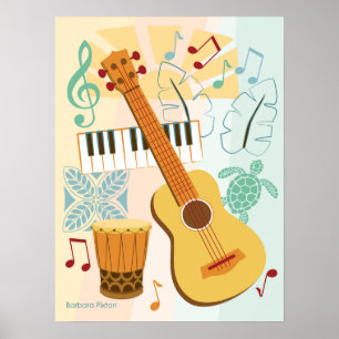 Ukulele-Collage Poster