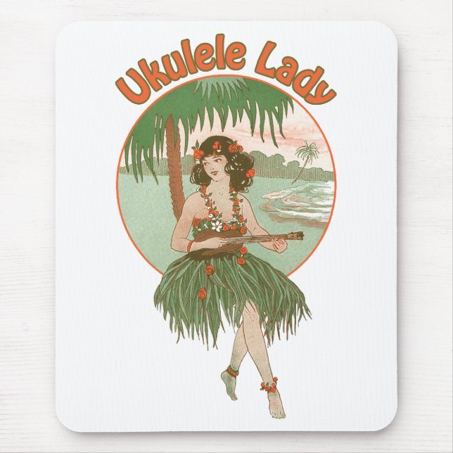 Ukulele-Dame #1-Mauspad Mousepad (Vorne)