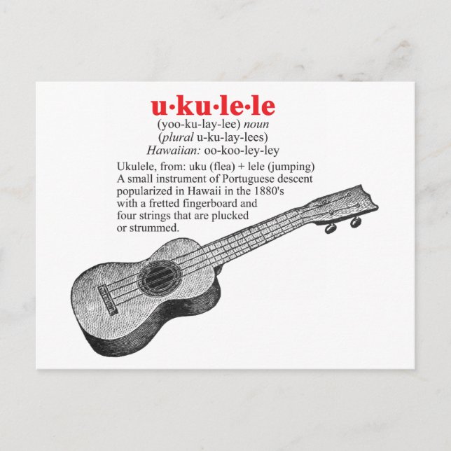 Ukulele Definition Postcard Postkarte (Vorderseite)