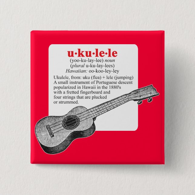 Ukulele-Definitions-Knopf Button (Vorderseite)