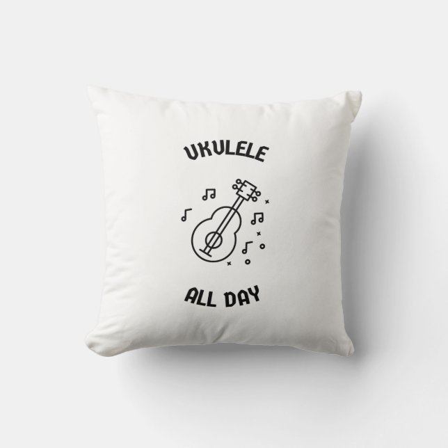 Ukulele den ganzen Tag Kissen (Vorderseite)