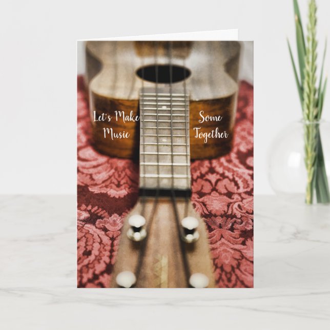 Ukulele, der zusammen Musik macht Karte (Vorderseite)