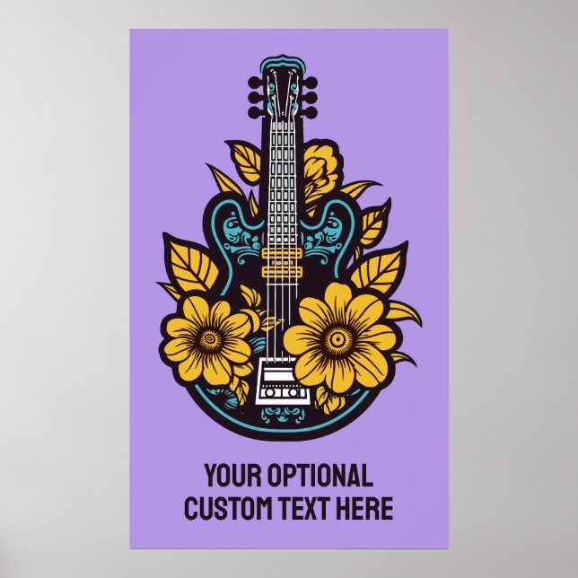 Ukulele für benutzerdefinierten Text und Farbe Poster (Vorne)