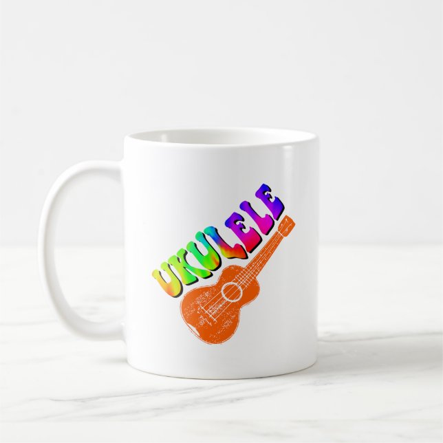 Ukulele Gefärbte Krawatte Groovy Text Art Kaffeetasse (Links)