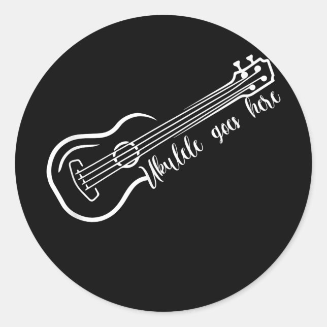 Ukulele geht hier hawaiianischer Acoustiker Runder Aufkleber (Vorderseite)