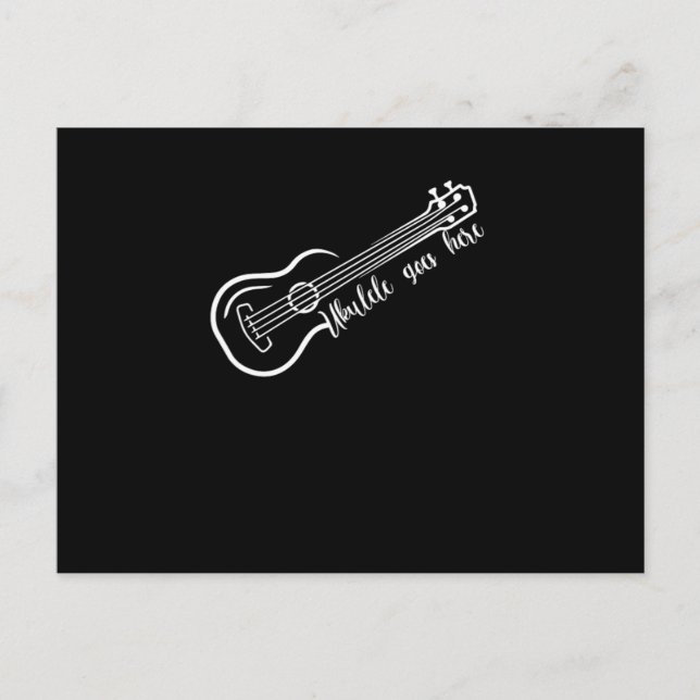 Ukulele geht hier Musikinstrument Gitarrengeschenk Postkarte (Vorderseite)