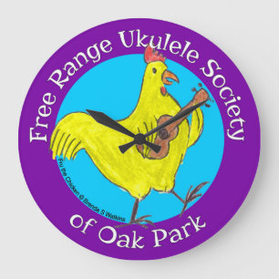 Ukulele-Gesellschaft-Logo für die Wall-Uhr-freie R Große Wanduhr
