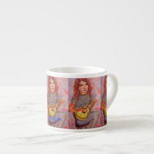 Ukulele Girl Art Espressotasse