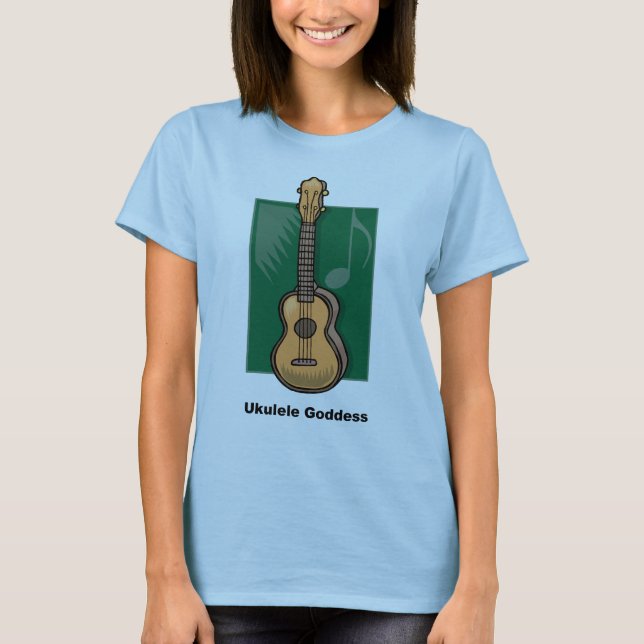 Ukulele-Göttin T-Shirt (Vorderseite)