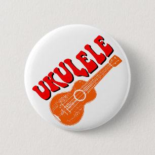 Ukulele Groovy Text Art Button