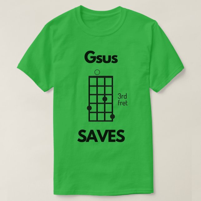Ukulele Gsus Rette Jesus Rette Uke Chord 1 T-Shirt (Design vorne)