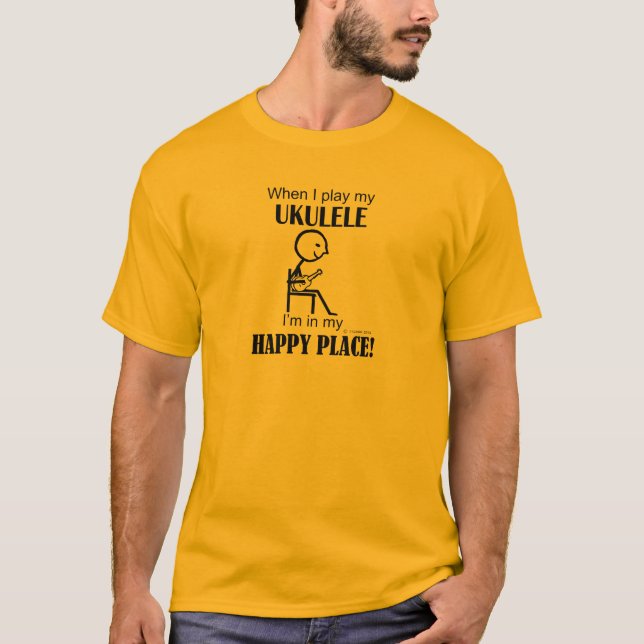Ukulele Happy Place T-Shirt (Vorderseite)