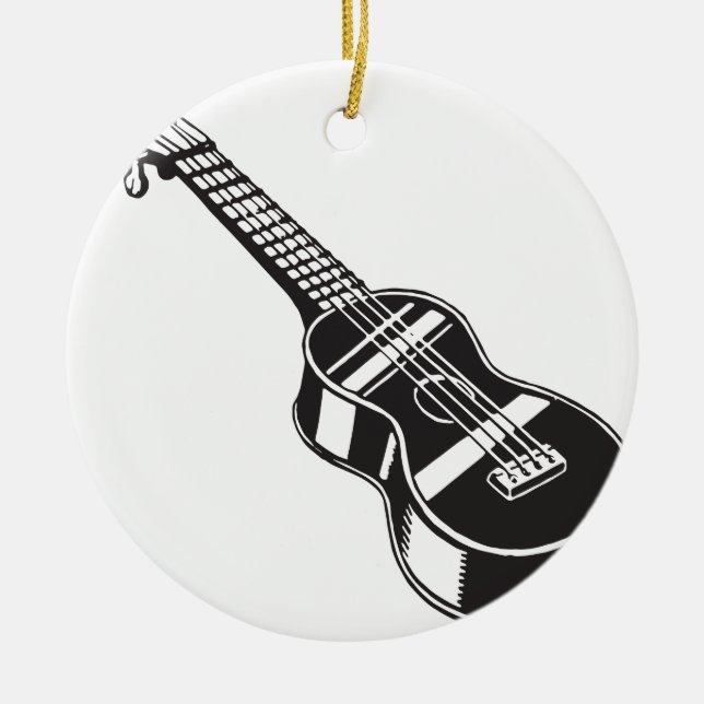 Ukulele Hawaian Instrument-niedliche einzigartige Keramik Ornament (Vorne)