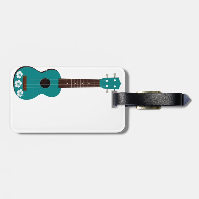 Ukulele-Hibiskus-Gepäck-Umbau Gepäckanhänger (Rückseite horizontal)