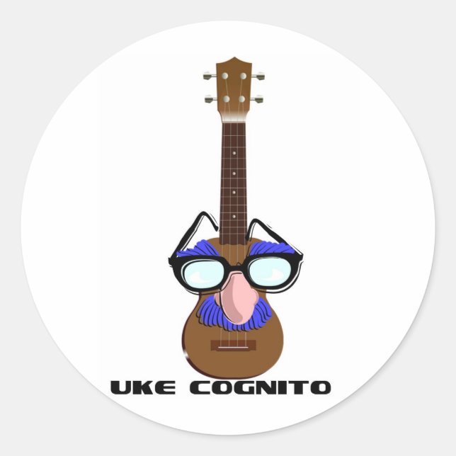Ukulele Incognito Runder Aufkleber (Vorderseite)