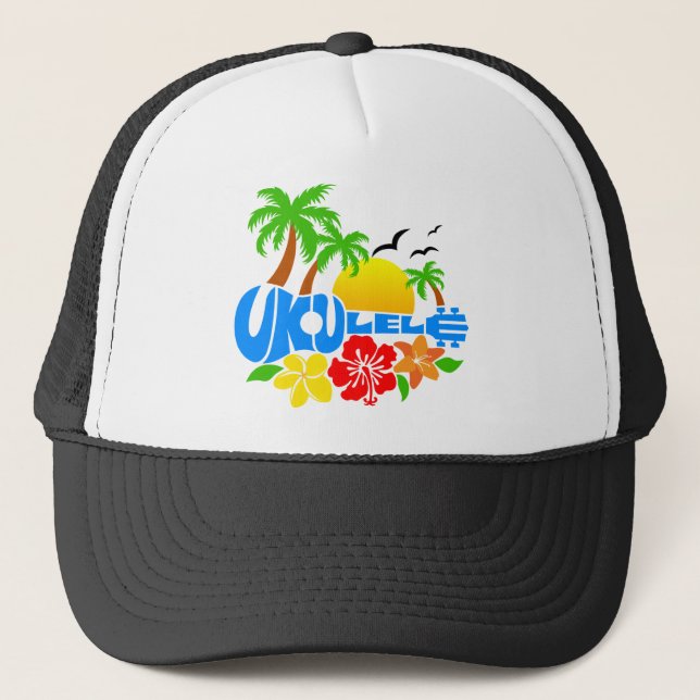 Ukulele Island Logo Truckerkappe (Vorderseite)