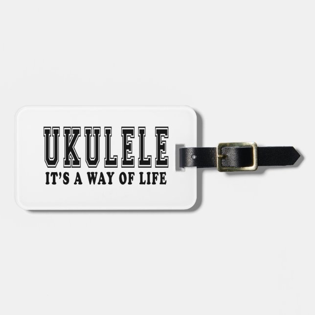 Ukulele ist es Lebensart Gepäckanhänger (Vorderseite horizontal)