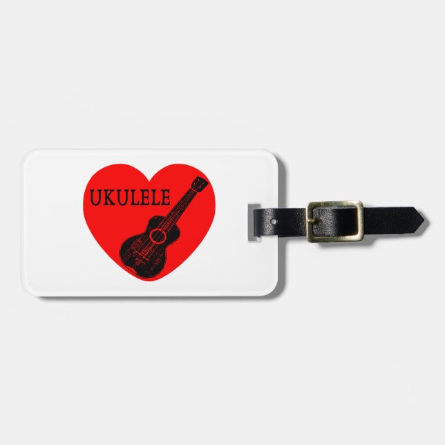 Ukulele Liebe Gepäckanhänger (Vorderseite horizontal)