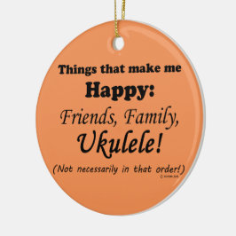 Ukulele macht mich glücklich keramik ornament