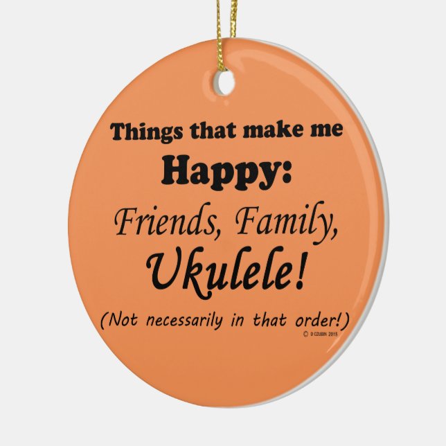 Ukulele macht mich glücklich keramik ornament (Links)