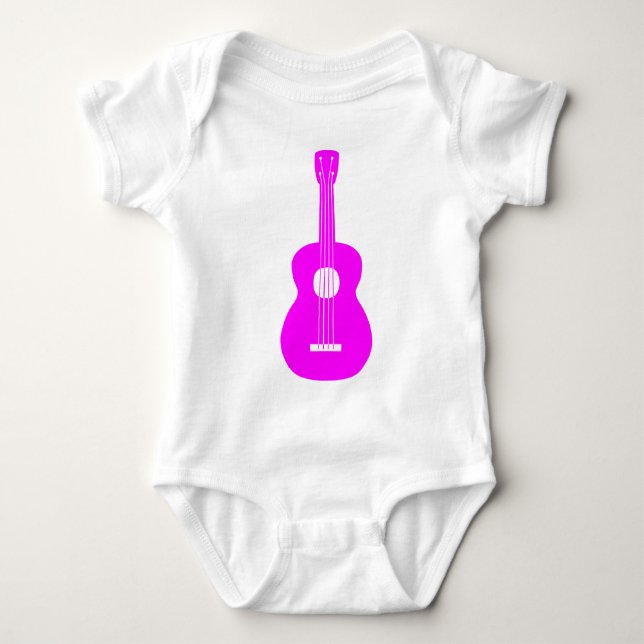 Ukulele - Magenta Baby Strampler (Vorderseite)