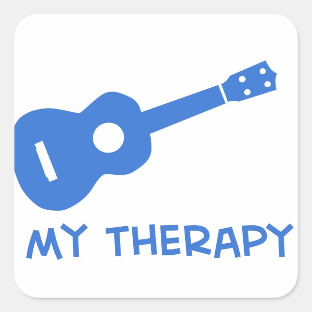 Ukulele meine Therapie Quadratischer Aufkleber (Vorderseite)