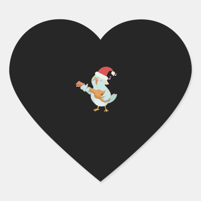 Ukulele Merry Christmas Herz-Aufkleber (Vorderseite)