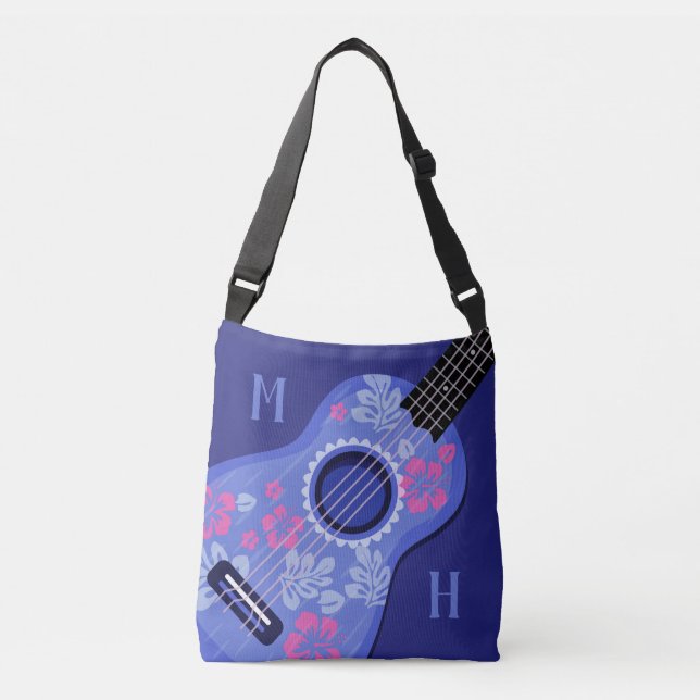 Ukulele-Monogramm-Taschen Tragetaschen Mit Langen Trägern (Vorderseite)