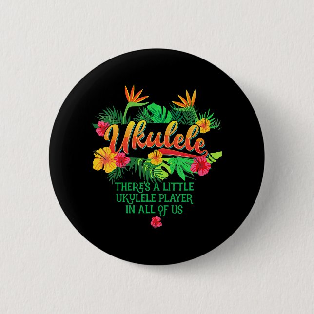 Ukulele Music T-Shirt Hawaiian Liebe Hawaii Button (Vorderseite)