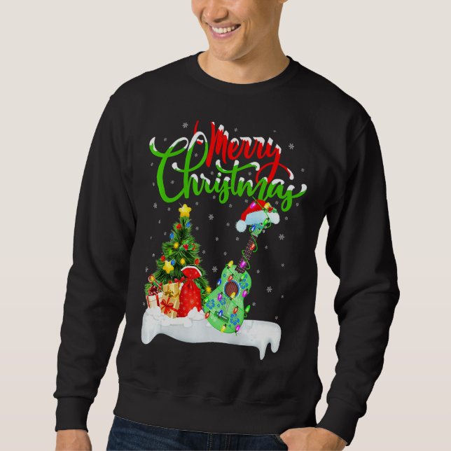 Ukulele Music Xmas Lighting Santa Ukulele Christma Sweatshirt (Vorderseite)