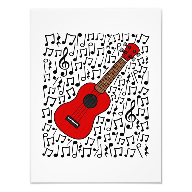 Ukulele Musical Notes Uke Player Musician Fotodruck (Vorne)