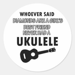 Ukulele musikalische Instrumentendesigns Runder Aufkleber