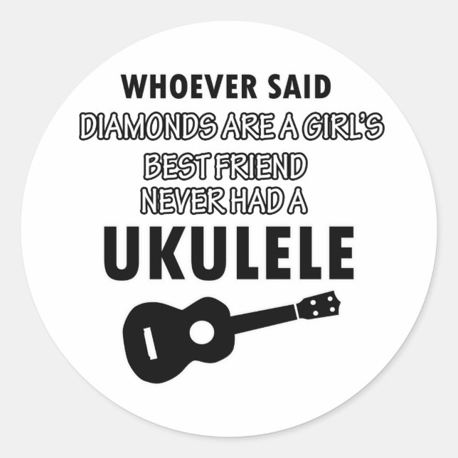 Ukulele musikalische Instrumentendesigns Runder Aufkleber (Vorderseite)