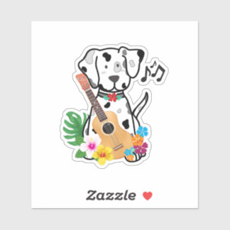 Ukulele musiklustiger Hundeaufkleber Aufkleber