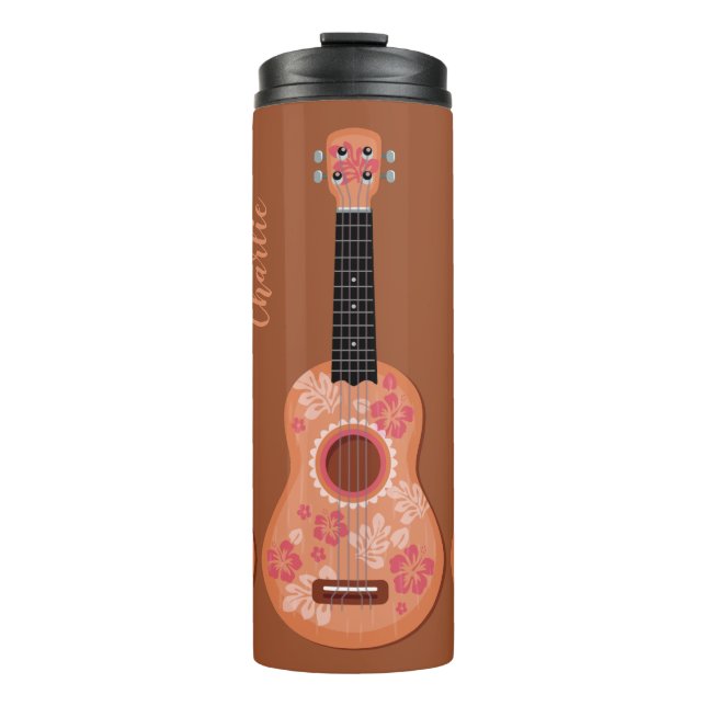 Ukulele-Nametrommel Thermosbecher (Vorderseite)