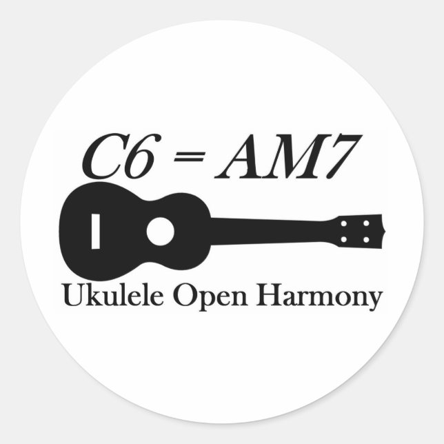 Ukulele Open Chords Runder Aufkleber (Vorderseite)