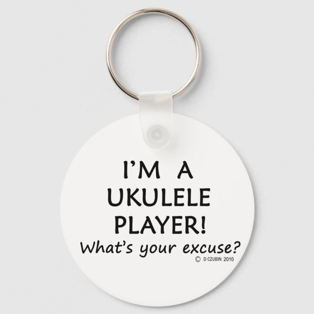 Ukulele Player Entschuldigung Schlüsselanhänger (Vorderseite)