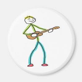 Ukulele Playing Stickman Magnet