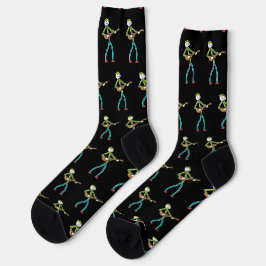 Ukulele Playing Stickman Socken