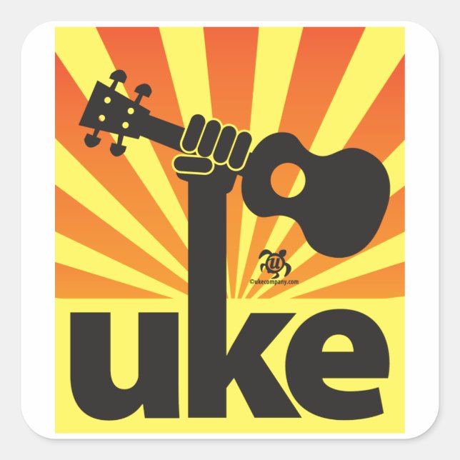 Ukulele Power Quadratischer Aufkleber (Vorderseite)