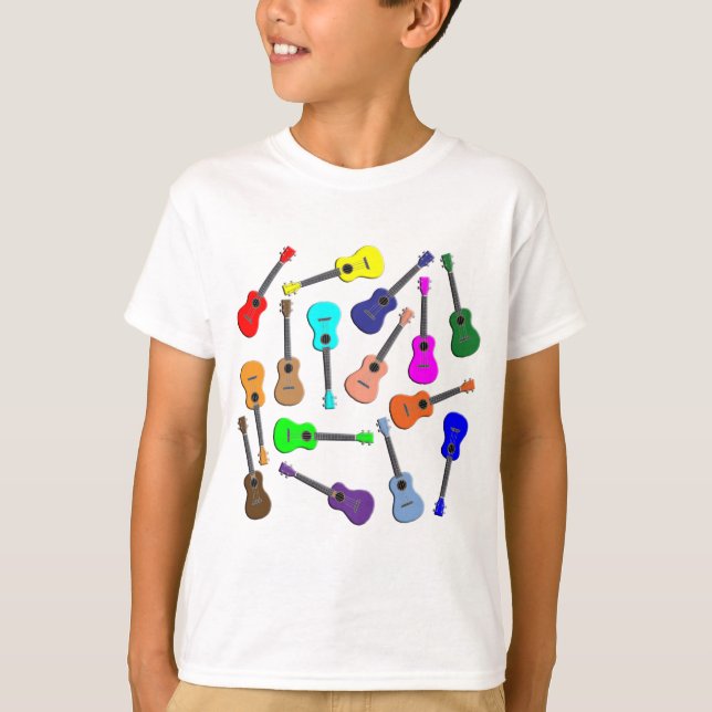 Ukulele-Regenbogen T-Shirt (Vorderseite)