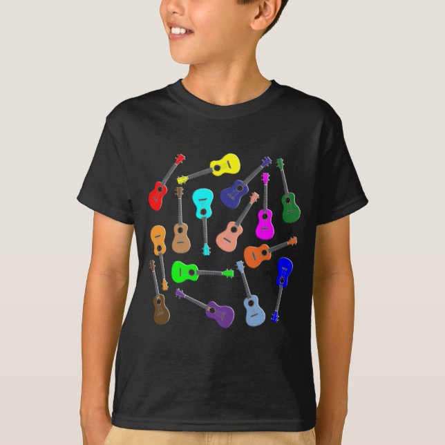 Ukulele-Regenbogen T-Shirt (Vorderseite)