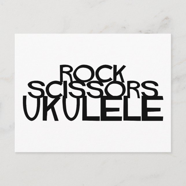 Ukulele Rock Scissors Postkarte (Vorderseite)