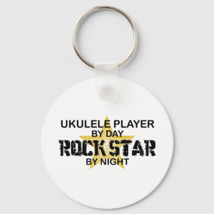 Ukulele-Rockstar bei Nacht Schlüsselanhänger