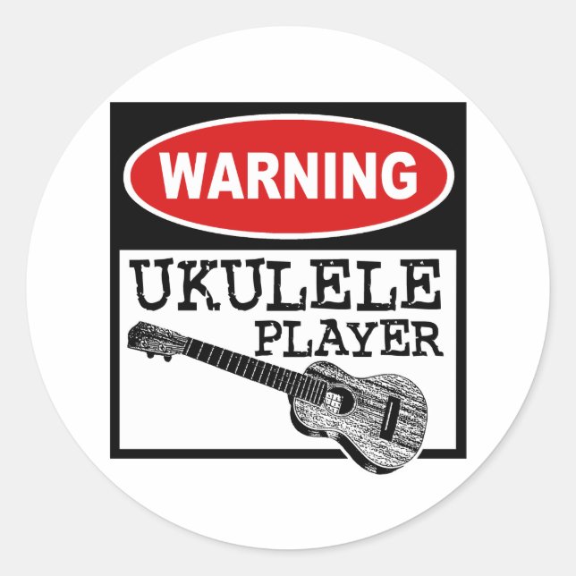 Ukulele Runder Aufkleber (Vorderseite)