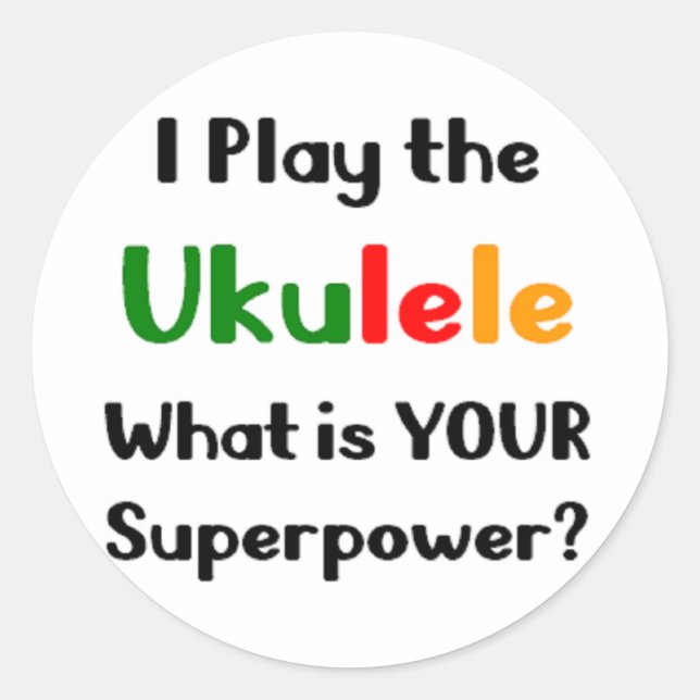 Ukulele-Spieler Runder Aufkleber (Vorderseite)
