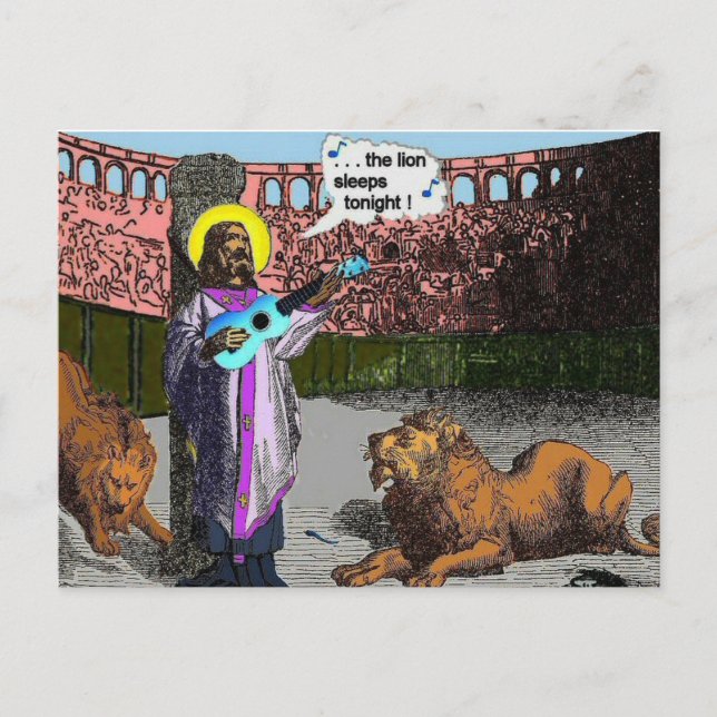 Ukulele spoof: Löwenhöhlen Postkarte (Vorderseite)