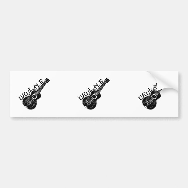 Ukulele Text und Bild Autoaufkleber (Vorne)